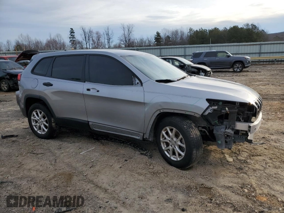 2014 Jeep Cherokee Sport with VIN 1C4PJLAB1EW123520, listed as a Copart auction lot 47265765 with 158,934 mi miles and Salvage Title. Bid and sale history available at DreamBid. Image 4.