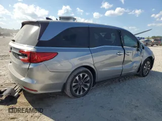 2024 Honda Odyssey EX-L z VIN 5FNRL6H68RB016827, wystawiony jako Copart lot #48412675 z przebiegiem 24 369 mil mil oraz Szkody całkowita. Historia ofert i sprzedaży dostępna na DreamBid. Obrazek 3.