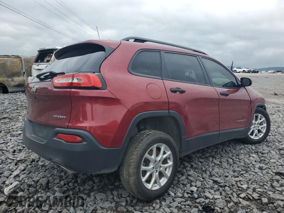 2016 Jeep Cherokee Sport z VIN 1C4PJLAS4GW329806, wystawiony jako Copart lot #56226425 z przebiegiem Nie podano mil oraz Szkoda całkowita • Salvage title. Historia ofert i sprzedaży dostępna na DreamBid. Obrazek 3.