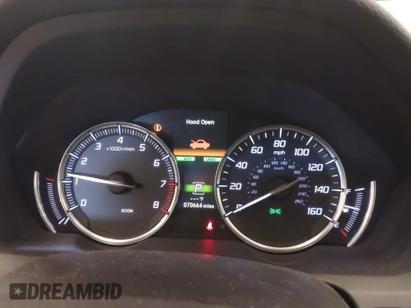 2020 Acura TLX w/Technology Pkg with VIN 19UUB1F58LA001692, listed as a IAAI auction lot 41562503 with 70,664 mi miles. Bid and sale history available at carsss.com. Image 7.