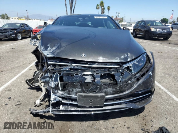 2023 Mercedes-Benz EQS with VIN W1KCG2DB2PA023497, listed as a Copart auction lot 61127224 with 0 mi miles and Salvage Title. Bid and sale history available at carsss.com. Image 5.