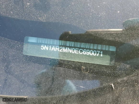 2014 Nissan Pathfinder SL with VIN 5N1AR2MN0EC690071, listed as a Copart auction lot 49235085 with 161,916 mi miles and Salvage Title. Bid and sale history available at carsss.com. Image 13.