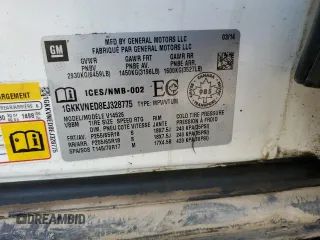 2014 GMC Acadia SLE z VIN 1GKKVNED8EJ328775, wystawiony jako Copart lot #68619334 z przebiegiem Nie podano mil oraz Nie do naprawy • Non repairable. Historia ofert i sprzedaży dostępna na DreamBid. Obrazek 12.