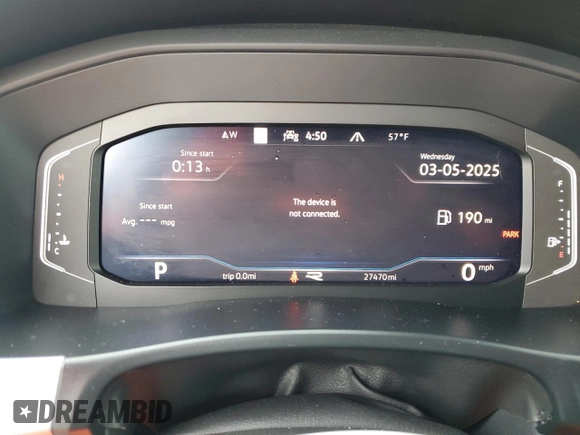 2023 Volkswagen Atlas SEL Premium R-Line z VIN 1V2FE2CA1PC223196, wystawiony jako Copart lot #48163335 z przebiegiem 27 470 mil mil oraz Szkoda całkowita • Salvage title. Historia ofert i sprzedaży dostępna na DreamBid. Obrazek 9.