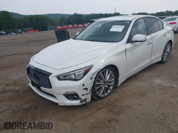 2022 Infiniti Q50 Luxe with VIN JN1EV7BR4NM342579, listed as a IAAI auction lot 42503631 with 13,633 mi miles and . Bid and sale history available at DreamBid. Image 6.