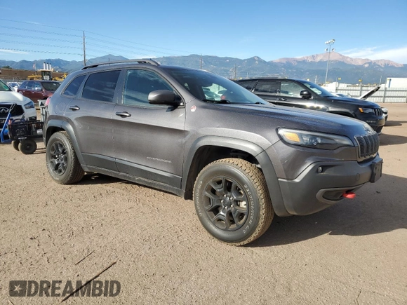 2020 Jeep Cherokee Trailhawk Elite with VIN 1C4PJMBN5LD549377, listed as a Copart auction lot 72636844 with 62,549 mi miles and Salvage title. Bid and sale history available at DreamBid. Image 4.