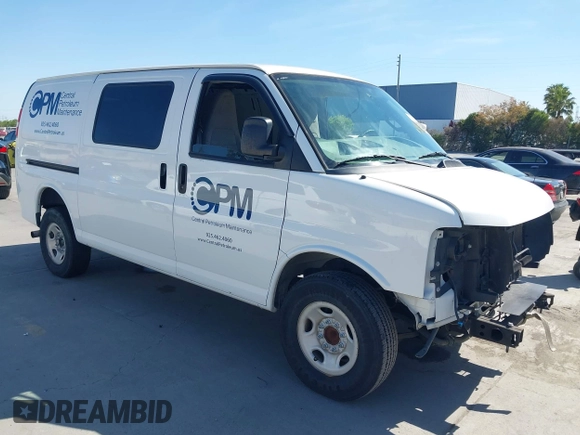 2017 Chevrolet Express Cargo with VIN 1GCWGAFFXH1338924, listed as a IAAI auction lot 42190304 with Not Provided miles and . Bid and sale history available at DreamBid. Image 1.