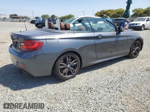 2017 BMW 2 Series with VIN WBA2L1C34HV666785, listed as a Copart auction lot 61775835 with 57,386 mi miles and Salvage title. Bid and sale history available at DreamBid. Image 3.