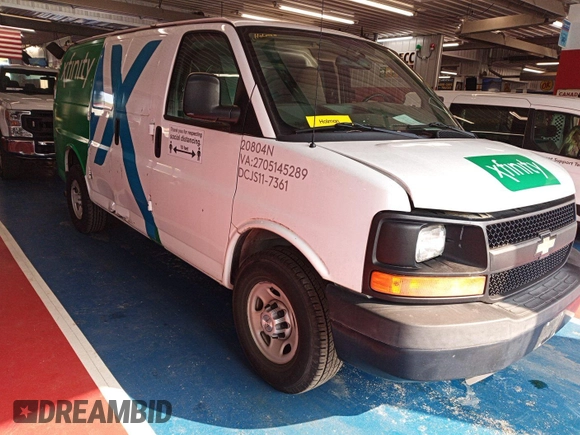 2015 Chevrolet Express Cargo with VIN 1GCWGFCF1F1160108, listed as a IAAI auction lot 42727390 with 123,035 mi miles and . Bid and sale history available at DreamBid. Image 16.