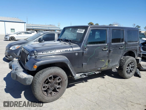 2017 Jeep Wrangler Unlimited Sahara with VIN 1C4BJWEGXHL687691, listed as a Copart auction lot 46696505 with 99,443 mi miles and Salvage Title. Bid and sale history available at carsss.com. Image 1.