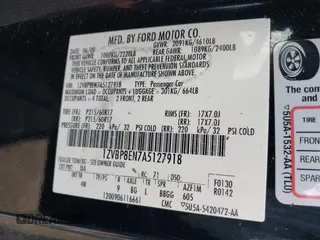 2010 Ford Mustang V6 with VIN 1ZVBP8EN7A5127918, listed as a IAAI auction lot 42228710 with 174,771 mi miles and . Bid and sale history available at DreamBid. Image 9.