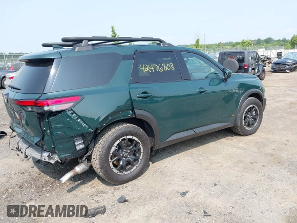 2025 Nissan Pathfinder Rock Creek with VIN 5N1DR3BD6SC239123, listed as a IAAI auction lot 42476803 with 637 mi miles and . Bid and sale history available at DreamBid. Image 4.