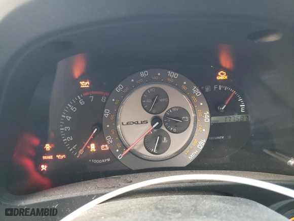 2002 Lexus IS 300 with VIN JTHBD192620050250, listed as a Copart auction lot 49235005 with 177,587 mi miles and Salvage Title. Bid and sale history available at carsss.com. Image 9.