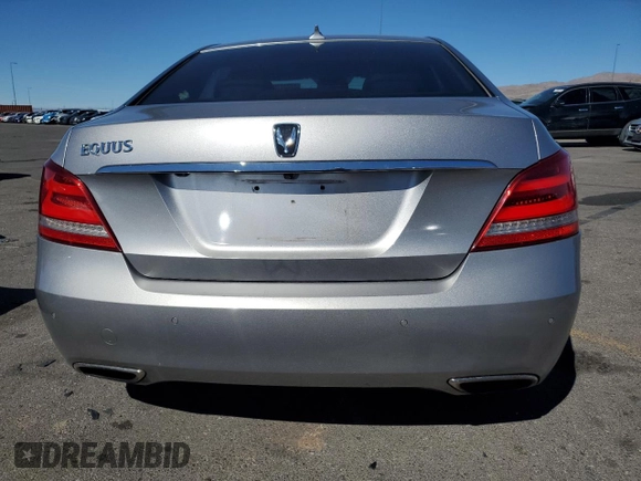2014 Hyundai Equus Signature with VIN KMHGH4JHXEU076582, listed as a Copart auction lot 47231705 with 46,347 mi miles and Salvage Title. Bid and sale history available at DreamBid. Image 6.