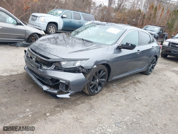 2019 Honda Civic Sedan Sport with VIN 2HGFC2F80KH592798, listed as a IAAI auction lot 41131101 with 69,627 mi miles. Bid and sale history available at carsss.com. Image 18.