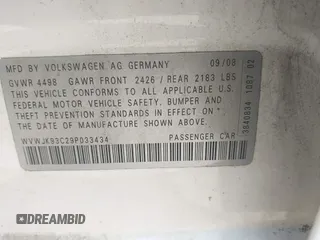 2009 Volkswagen Passat z VIN WVWJK93C29P033434, wystawiony jako IAAI lot #41698532 z przebiegiem 129 256 mil mil oraz . Historia ofert i sprzedaży dostępna na DreamBid. Obrazek 9.