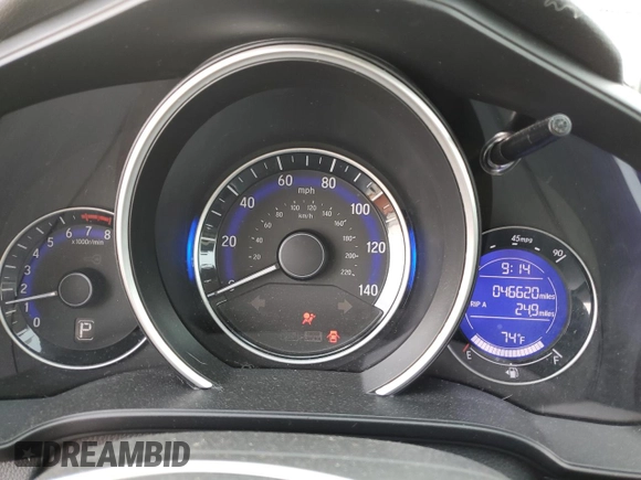 2019 Honda Fit LX with VIN 3HGGK5H46KM747181, listed as a Copart auction lot 49204975 with 46,620 mi miles and Salvage Title. Bid and sale history available at carsss.com. Image 9.