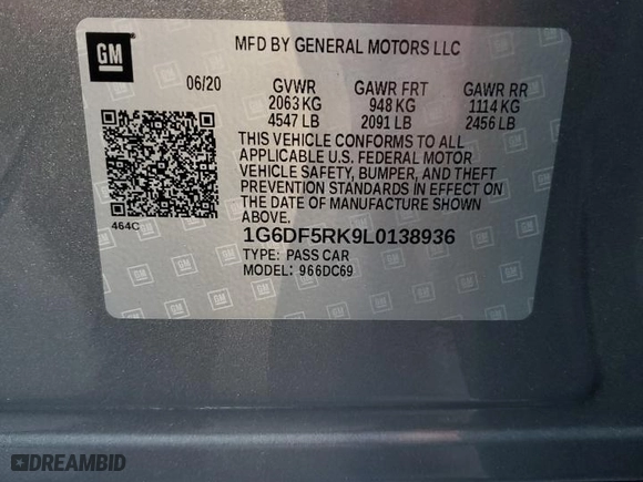 2020 Cadillac CT4 Premium Luxury with VIN 1G6DF5RK9L0138936, listed as a Copart auction lot 73134854 with 12,668 mi miles and Salvage Title. Bid and sale history available at carsss.com. Image 12.