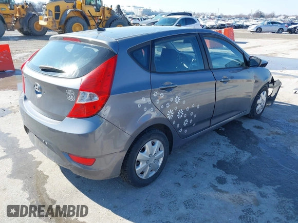 2014 Hyundai Accent GS with VIN KMHCT5AE9EU151393, listed as a IAAI auction lot 41571254 with 163,092 mi miles. Bid and sale history available at carsss.com. Image 4.