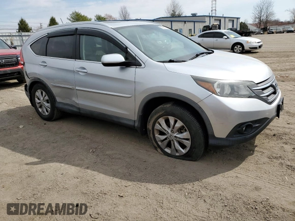 2013 Honda CR-V EX-L with VIN 2HKRM4H78DH645041, listed as a Copart auction lot 50028155 with 58,044 mi miles and Salvage Title. Bid and sale history available at DreamBid. Image 4.
