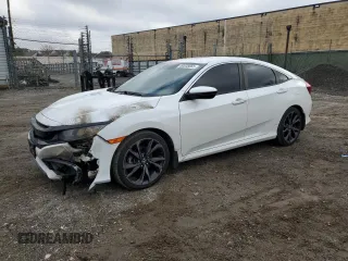 2019 Honda Civic Sport with VIN 19XFC2F88KE201021, listed as a Copart auction lot 50538065 with 104,321 mi miles and Salvage title. Bid and sale history available at DreamBid. Image 1.