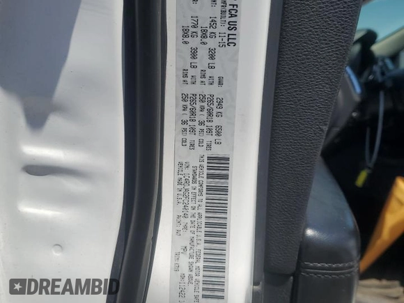2015 Dodge Durango SXT с VIN 1C4RDJAG2FC240140, выставлен на аукционе Copart как лот 56424555 с пробегом 239 250 миль миль и Списание • Salvage title. История ставок и продаж доступна на DreamBid. Изображение 13.