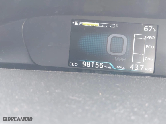 2019 Toyota Prius LE with VIN JTDL9RFUXK3005094, listed as a IAAI auction lot 41948749 with 98,156 mi miles. Bid and sale history available at carsss.com. Image 15.