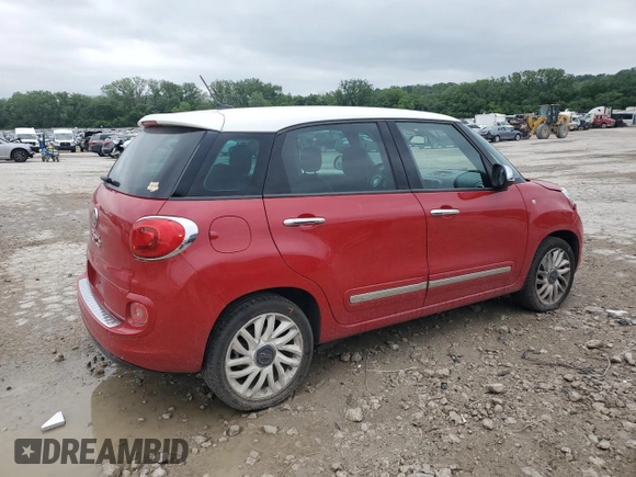 2014 FIAT 500L Lounge with VIN ZFBCFACH6EZ029513, listed as a Copart auction lot 57478605 with 105,824 mi miles and Salvage title. Bid and sale history available at DreamBid. Image 3.
