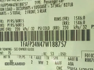2007 Ford Focus S with VIN 1FAFP34N47W188757, listed as a IAAI auction lot 42319572 with 197,091 mi miles and . Bid and sale history available at DreamBid. Image 9.