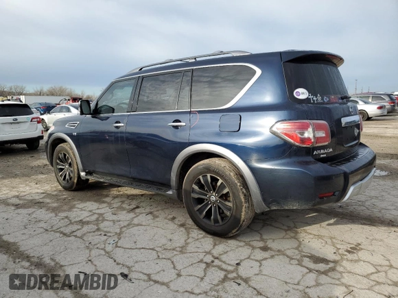 2017 Nissan Armada Platinum with VIN JN8AY2NE7H9703152, listed as a Copart auction lot 46479295 with 172,895 mi miles and Salvage Title. Bid and sale history available at carsss.com. Image 2.