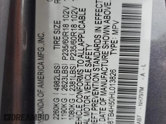 2017 Acura RDX Technology with VIN 5J8TB4H50HL013826, listed as a Copart auction lot 53980775 with 33,837 mi miles and Salvage title. Bid and sale history available at DreamBid. Image 12.