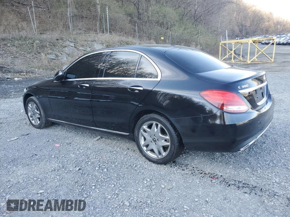 2018 Mercedes-Benz C 300 with VIN 55SWF4KB6JU259253, listed as a Copart auction lot 53642375 with 33,600 mi miles and Salvage Title. Bid and sale history available at DreamBid. Image 2.