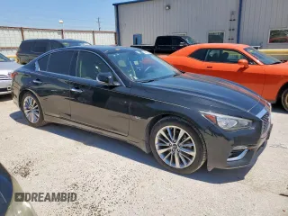 2018 Infiniti Q50 Luxe with VIN JN1EV7AP9JM352518, listed as a Copart auction lot 52697545 with 66,596 mi miles and Clean title. Bid and sale history available at DreamBid. Image 4.