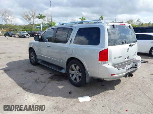 2011 Nissan Armada SV with VIN 5N1BA0ND4BN614763, listed as a IAAI auction lot 41590417 with 154,860 mi miles and . Bid and sale history available at DreamBid. Image 3.