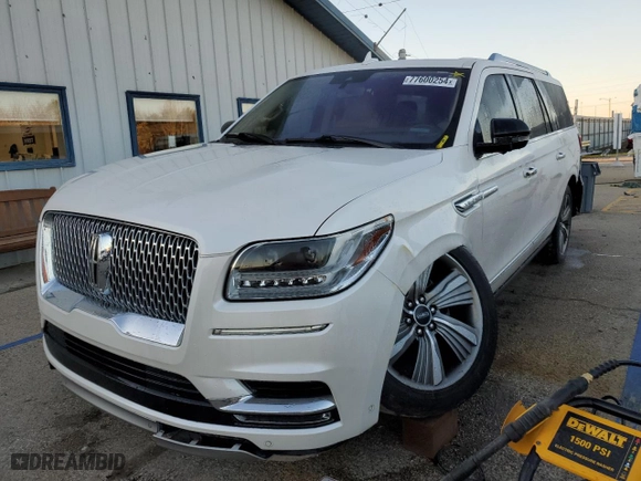 2018 Lincoln Navigator L Reserve with VIN 5LMJJ3LT6JEL02379, listed as a Copart auction lot 77600254 with 76,756 mi miles and Salvage Title. Bid and sale history available at carsss.com. Image 1.