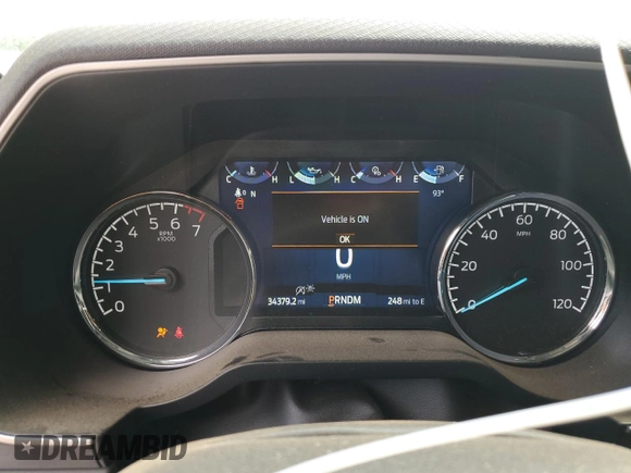2023 Ford F-150 XL with VIN 1FTFW1E85PKG17275, listed as a Copart auction lot 57497155 with 34,379 mi miles and Salvage title. Bid and sale history available at DreamBid. Image 9.