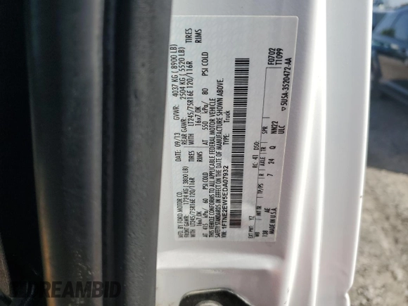 2014 Ford Econoline Cargo Commercial with VIN 1FTNE2EW5EDA07932, listed as a Copart auction lot 62121415 with Not provided miles and Clean title. Bid and sale history available at DreamBid. Image 13.