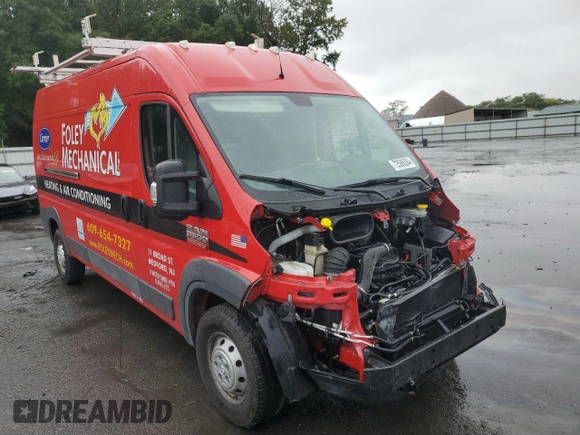 2018 Ram ProMaster Cargo with VIN 3C6URVHG9JE139419, listed as a Copart auction lot 72586384 with 56,539 mi miles and Salvage Title. Bid and sale history available at DreamBid. Image 4.