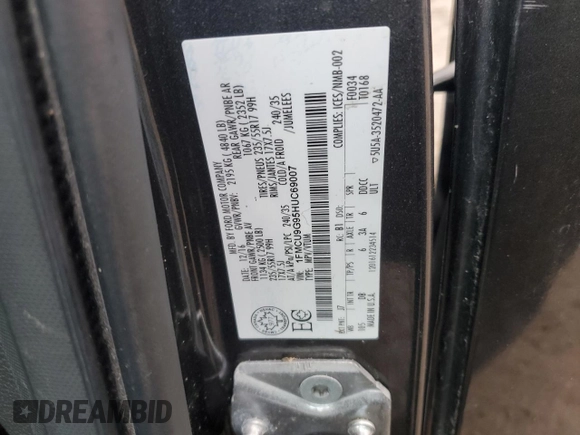 2017 Ford Escape SE with VIN 1FMCU9G95HUC69007, listed as a Copart auction lot 83669964 with 112,819 mi miles and Non Repairable. Bid and sale history available at carsss.com. Image 15.