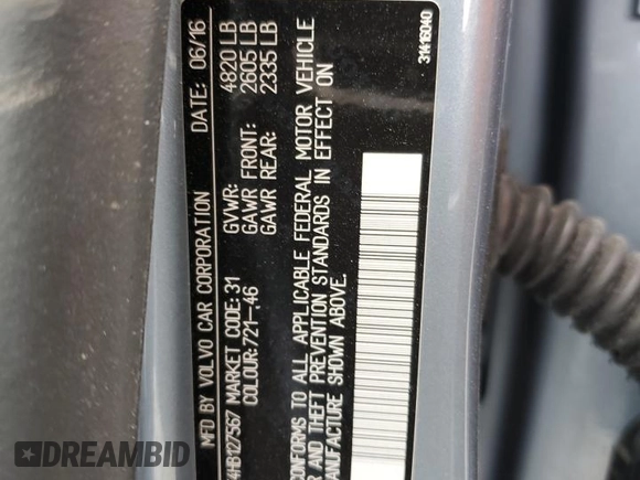 2017 Volvo S60 Inscription z VIN LYV402TK4HB127567, wystawiony jako Copart lot #66991914 z przebiegiem Nie podano mil oraz Szkoda całkowita • Salvage title. Historia ofert i sprzedaży dostępna na DreamBid. Obrazek 14.
