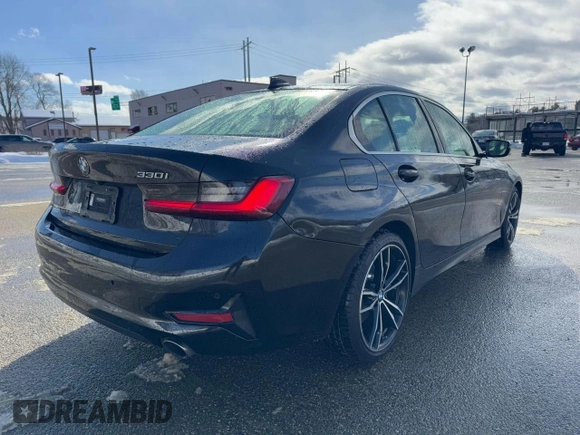 2021 BMW 3 Series 330i with VIN 3MW5R1J04MBB48483, listed as a Copart auction lot 46145125 with 128,555 mi miles and Clean Title. Bid and sale history available at carsss.com. Image 4.