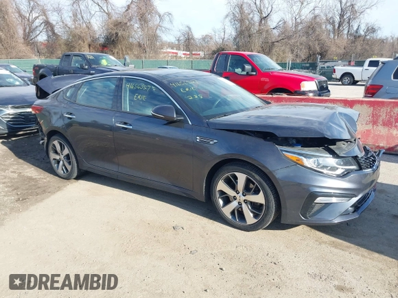 2019 Kia Optima LX with VIN 5XXGT4L34KG314075, listed as a IAAI auction lot 41656527 with 72,131 mi miles. Bid and sale history available at carsss.com. Image 1.