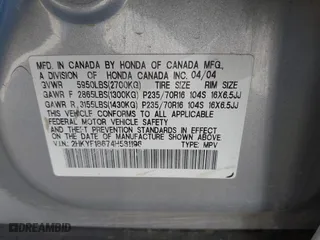 2004 Honda Pilot EX with VIN 2HKYF18674H581196, listed as a IAAI auction lot 42043003 with 220,102 mi miles. Bid and sale history available at carsss.com. Image 9.
