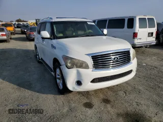 2011 Infiniti QX56 7-passenger with VIN JN8AZ2NF6B9502503, listed as a Copart auction lot 83369704 with Not provided miles and Salvage title. Bid and sale history available at DreamBid. Image 4.