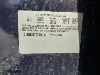 2016 Chevrolet Malibu LS with VIN 1G1ZB5ST7GF295703, listed as a Copart auction lot 53434245 with 106,002 mi miles and Salvage Title. Bid and sale history available at carsss.com. Image 12.