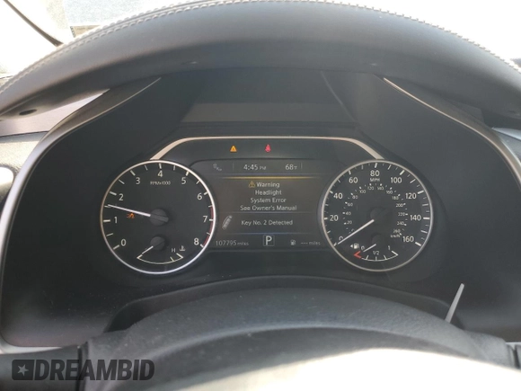 2019 Nissan Murano SL with VIN 5N1AZ2MS2KN113385, listed as a Copart auction lot 52150985 with 107,795 mi miles and Salvage Title. Bid and sale history available at DreamBid. Image 9.
