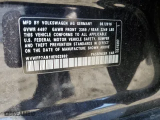 2017 Volkswagen CC R-Line 2.0T Executive with VIN WVWFP7AN1HE502992, listed as a Copart auction lot 43441563 with 81,897 mi miles. Bid and sale history available at carsss.com. Image 13.
