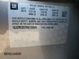 2017 Buick LaCrosse Premium with VIN 1G4ZR5SS7HU133041, listed as a Copart auction lot 50940235 with 108,480 mi miles and Salvage title. Bid and sale history available at DreamBid. Image 12.