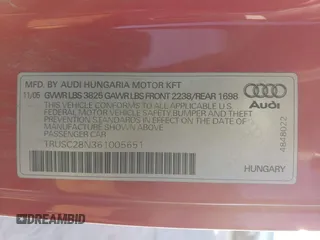 2006 Audi TT with VIN TRUSC28N361005651, listed as a Copart auction lot 84404774 with 118,042 mi miles and Salvage title. Bid and sale history available at DreamBid. Image 12.