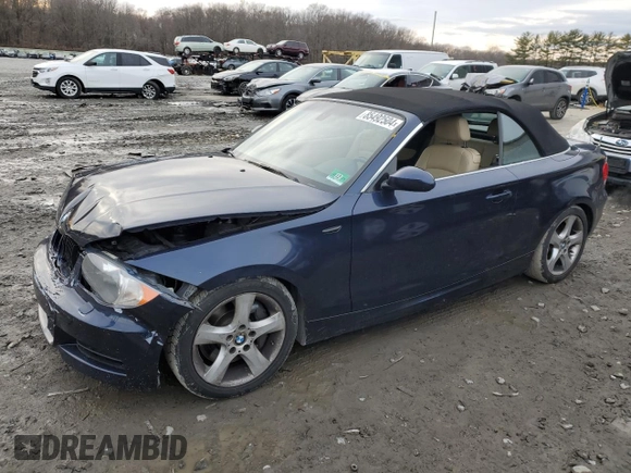 2008 BMW 1 Series 135i z VIN WBAUN93518VF56573, wystawiony jako Copart lot #85492504 z przebiegiem 132 979 mil mil oraz Szkoda całkowita • Salvage title. Historia ofert i sprzedaży dostępna na DreamBid. Obrazek 1.